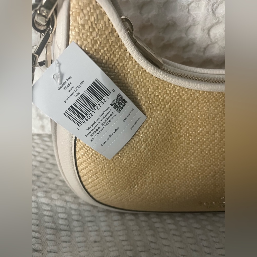 Kate Spade Leila Woven Straw Shoulder Bag. Rare! NWT - Picture 6 of 7